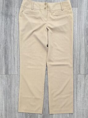 Larry Levine Women’s Size 12 Tan Stretch Straight Leg Dress Pants #571